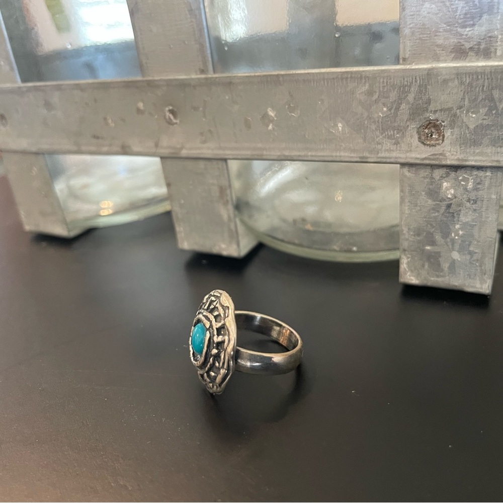 Turquoise/silver ring Size 8